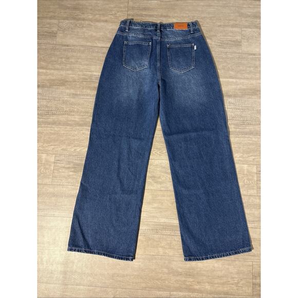 HDLTE women's Boyfriends Jeans Wide Legs. Size Large.NWT - Picture 6 of 9